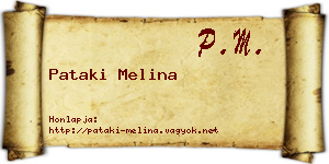 Pataki Melina névjegykártya